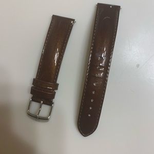 18 mm genuine leather Michele watch band brown